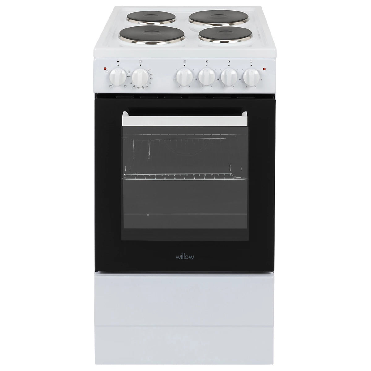 Willow WE50SSW/WSE60W 62/68L White Freestanding Single Cavity Electric Cooker