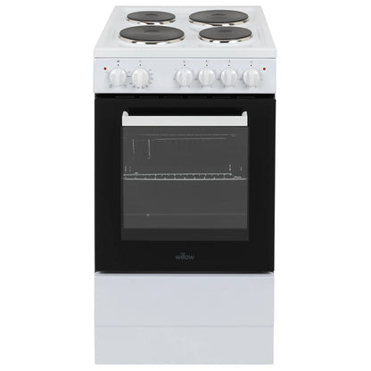Willow WE50SSW/WSE60W 62/68L White Freestanding Single Cavity Electric Cooker