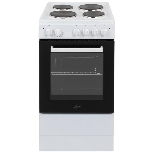 Willow WE50SSW/WSE60W 62/68L White Freestanding Single Cavity Electric Cooker