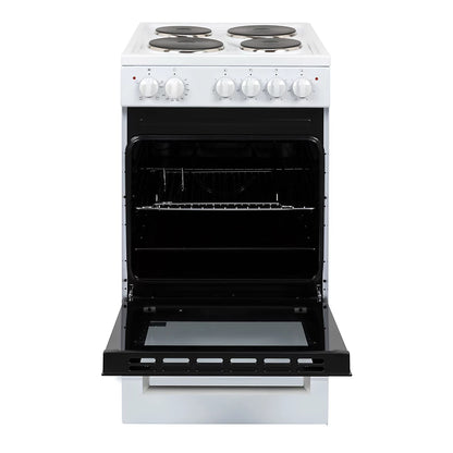 Willow WE50SSW/WSE60W 62/68L White Freestanding Single Cavity Electric Cooker