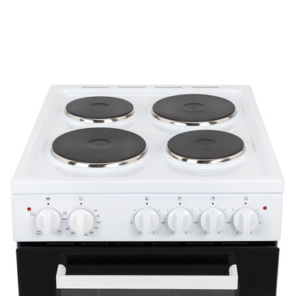 Willow WE50SSW/WSE60W 62/68L White Freestanding Single Cavity Electric Cooker