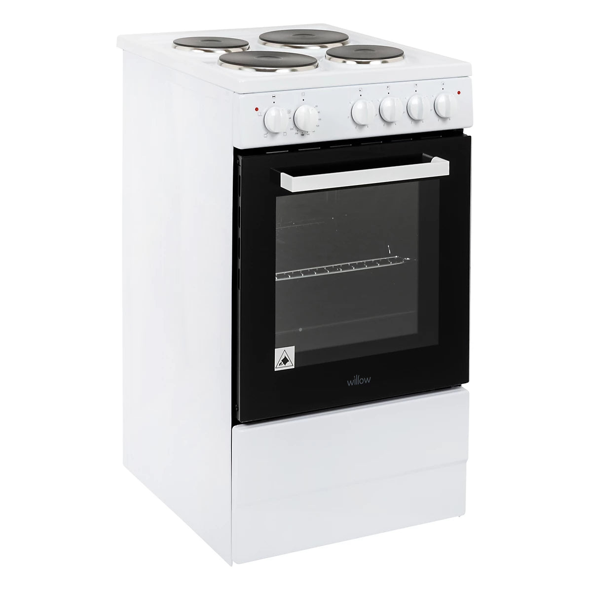 Willow WE50SSW/WSE60W 62/68L White Freestanding Single Cavity Electric Cooker